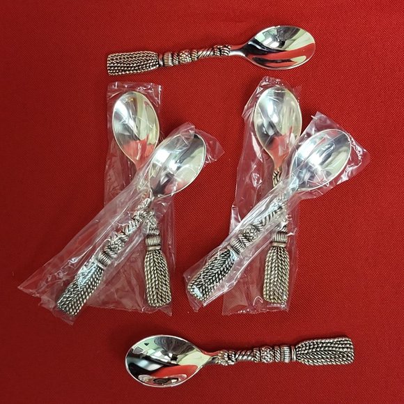 VTG Elegance Tassel Design Tea Spoon Set of 6 - Picture 8 of 10